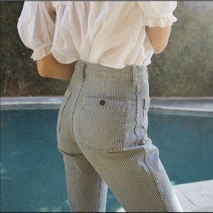 Dôen Maritime Jeans In Hickory Stripe Size 24